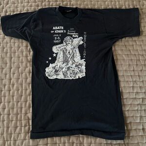 Vintage Black Biker / T-Shirt - S/XS